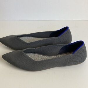 Rothy's The Point Slip-On Knit Ballet Flats in Mink Grey Blue 8.5 Office Wahable